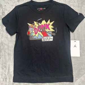 NWT Jumpman Air Jordan T Shirt Kids 5/6 Medium Black Dunk